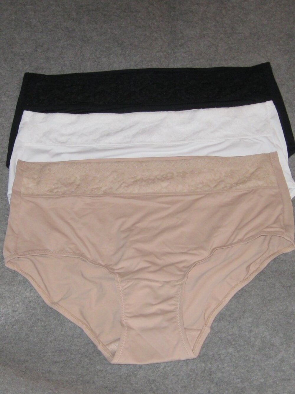 Breezies 3-Pack Lace Elegance Smooth Full Brief Panty 1X Basic